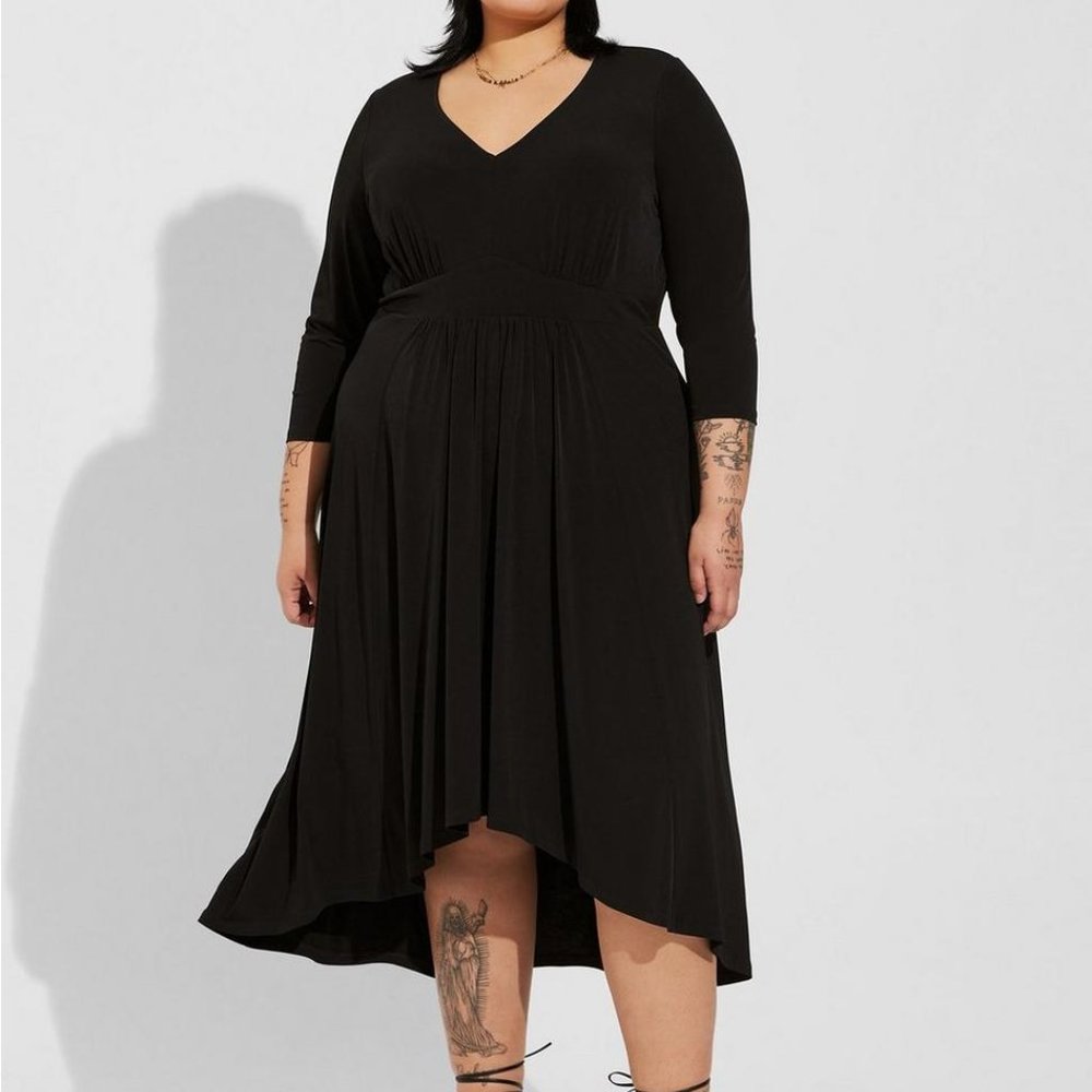 Torrid Black High Low Dress with Elegant Hemline